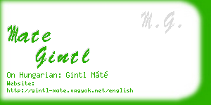 mate gintl business card