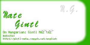 mate gintl business card